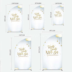 Aperturee - Aperturee Twinkle Twinkle Little Star Half Moon Arch Backdrop Gold Moon and Clouds Baby Shower Decoration