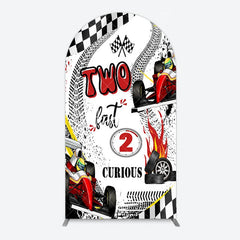 Aperturee - Aperturee Two Fast 2 Curious Racing Birthday Arch Backdrop