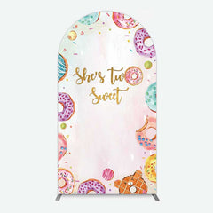 Aperturee Aperturee Two Sweet Donut Pink Girl Birthday Arch Backdrop