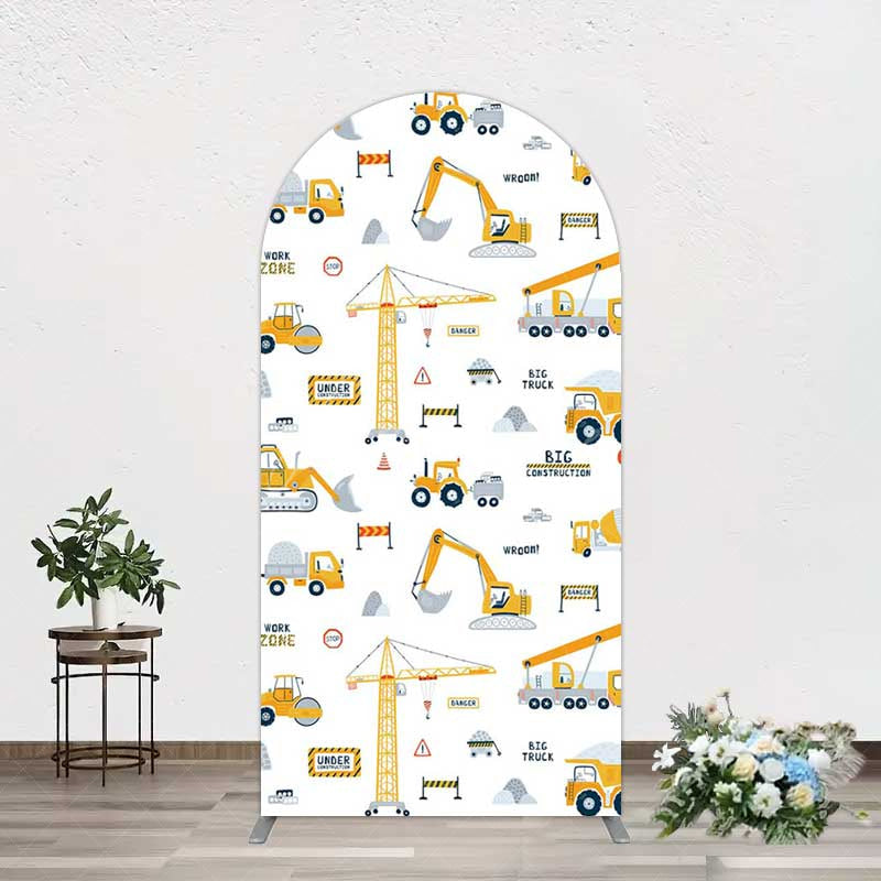 Aperturee Aperturee Under Construction Excavator Baby Shower Arch Backdrop