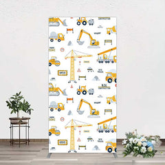 Aperturee Aperturee Under Construction Excavator Baby Shower Rectangle Backdrop