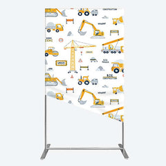 Aperturee Aperturee Under Construction Excavator Baby Shower Rectangle Backdrop