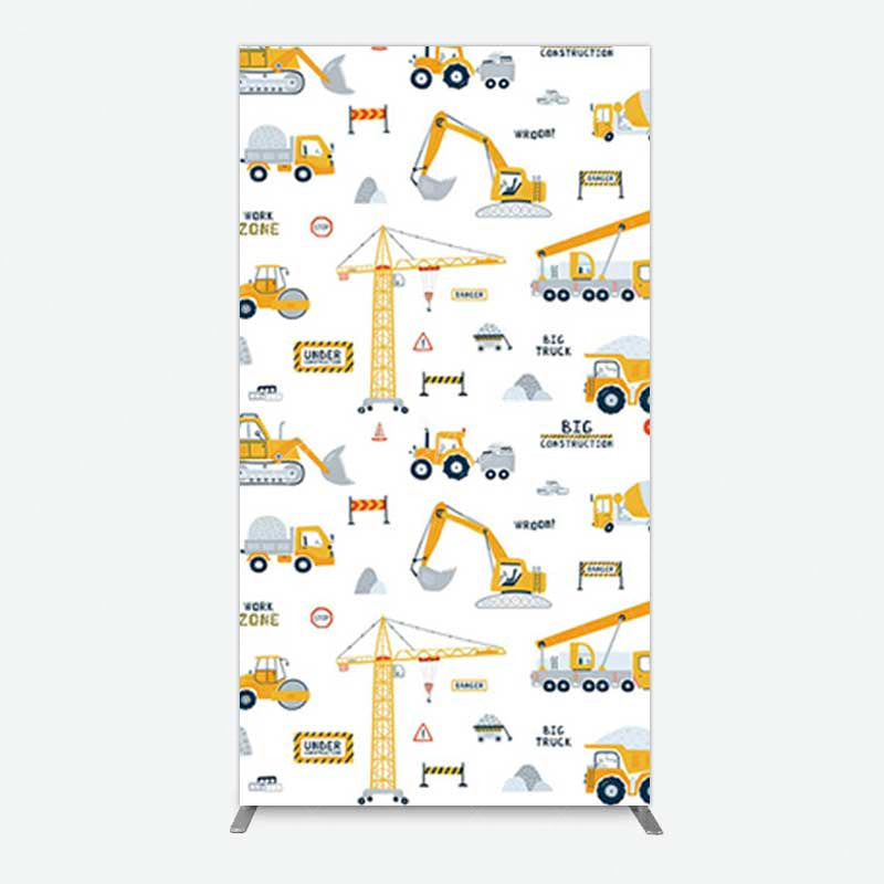 Aperturee Aperturee Under Construction Excavator Baby Shower Rectangle Backdrop
