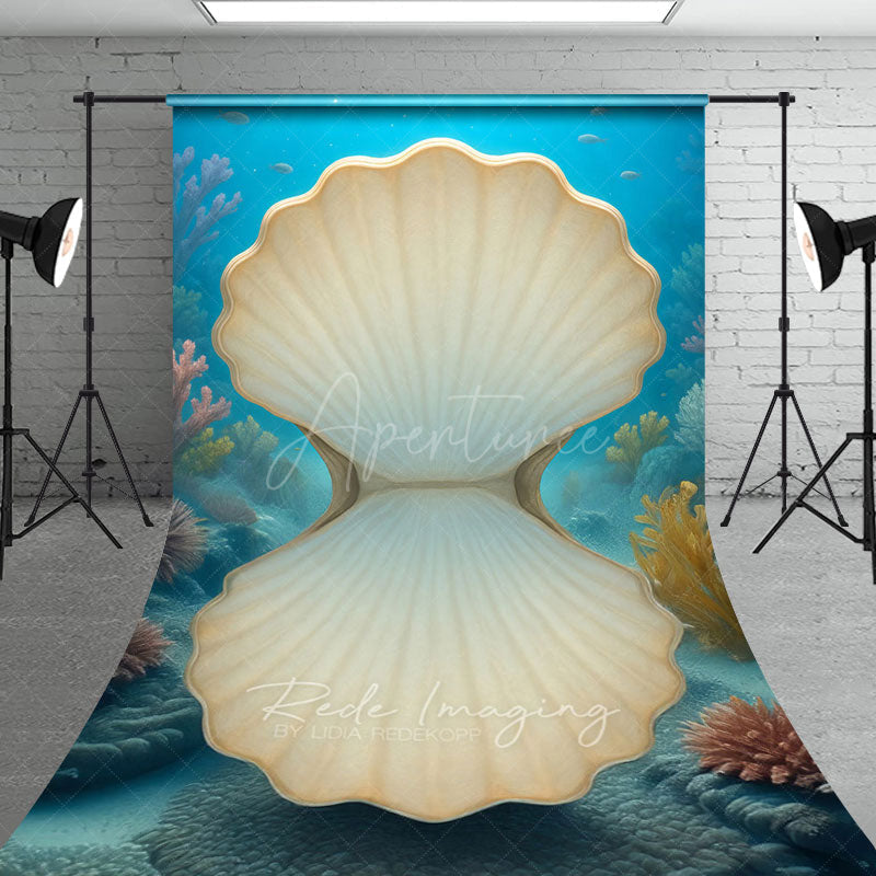 Aperturee - Aperturee Under The Sea Openclamshell Coral Sweep Backdrop