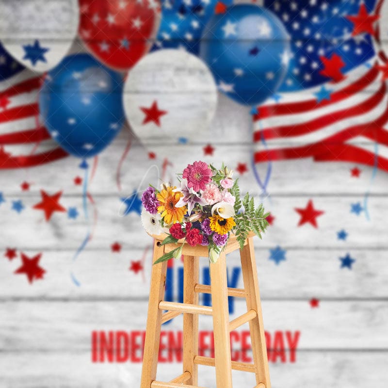 Aperturee - Aperturee United States Flag Balloon Independence Day Backdrop