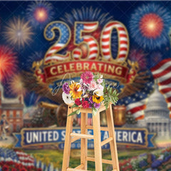 Aperturee - Aperturee USA 250th Anniversary Backdrop Statue of Liberty and Eagle Independence Day Background