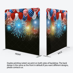 Aperturee - Aperturee USA Flag Balloon Celebration Square Tension Backdrop