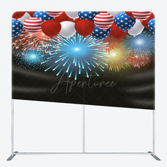 Aperturee - Aperturee USA Flag Balloon Celebration Square Tension Backdrop