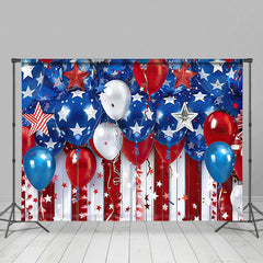 Aperturee - Aperturee USA Flag Balloon Stars Stripe Celebration Backdrop