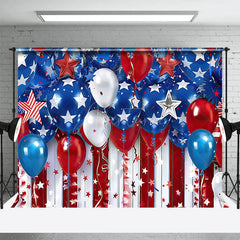 Aperturee - Aperturee USA Flag Balloon Stars Stripe Celebration Backdrop