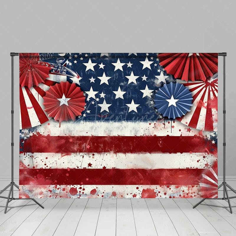 Aperturee - Aperturee USA Flag Celebrate Independence Day Holiday Backdrop