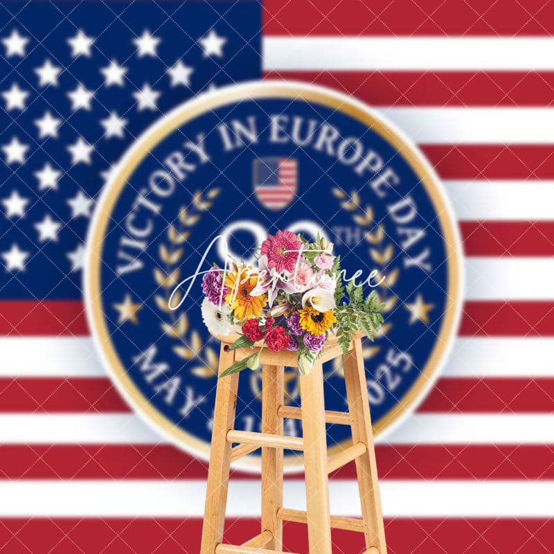 Aperturee - Aperturee Usa Flag Commemorate Victory In Europe Day Backdrop