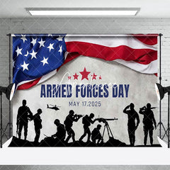 Aperturee - Aperturee Usa Flag Soldier National Armed Forces Day Backdrop