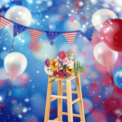 Aperturee - Aperturee USA Flags Balloon Bokeh Vibe Photography Backdrop
