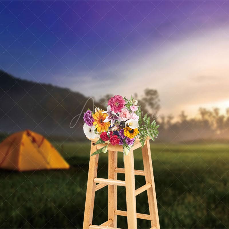 Aperturee - Aperturee Valley Camping Sunrise Scenery Photography Backdrop