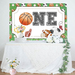 Aperturee - Aperturee Various Balls Sport Basketball One Birthday Backdrop