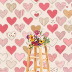 Aperturee - Aperturee Various Heart Shaped Pattern Valentines Day Backdrop