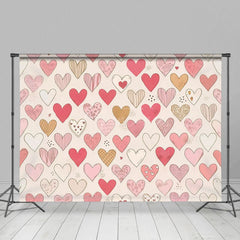 Aperturee - Aperturee Various Heart Shaped Pattern Valentines Day Backdrop