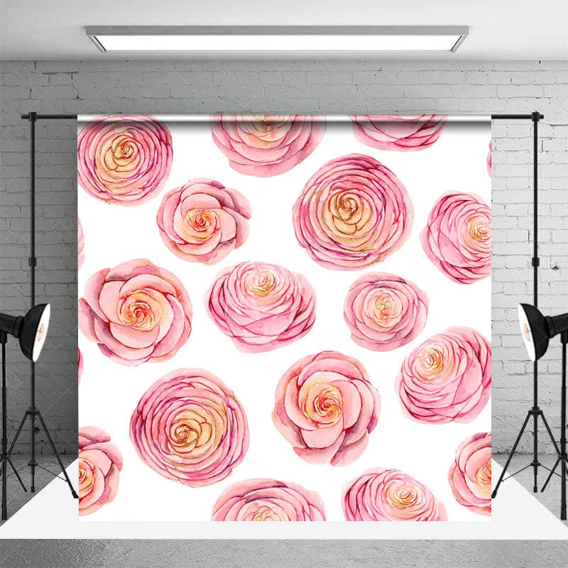 Aperturee - Aperturee Various Pink Flowers Repetitive Photography Backdrop