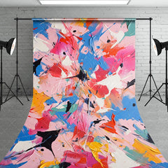 Aperturee - Aperturee Vibrant Abstract Paint Splatter Sweep Backdrop Colorful Textured Art Photography Background