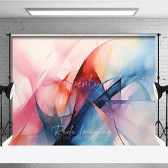 Aperturee - Aperturee Vibrant Abstract Watercolor Flowing Lines Photography Backdrop Artistic Pink Blue Red Purple Studio Prop