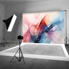 Aperturee - Aperturee Vibrant Abstract Watercolor Flowing Lines Photography Backdrop Artistic Pink Blue Red Purple Studio Prop
