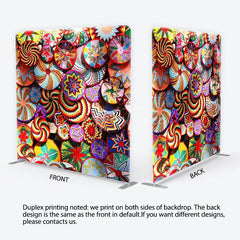 Aperturee - Aperturee Vibrant and Colorful Woven Ethnic Patterns Square Double-Sided Backdrop featuring Geometric Spirals and Stars