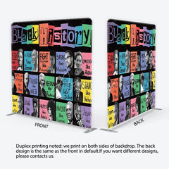 Aperturee - Aperturee Vibrant Black History Square Double-Sided Backdrop featuring iconic figures and inspirational phrases for educational