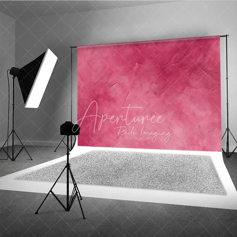 Aperturee - Aperturee Vibrant Fuchsia Pink Textured Photography Backdrop Abstract Artistic Wall Decor for Professional Studio Shoots