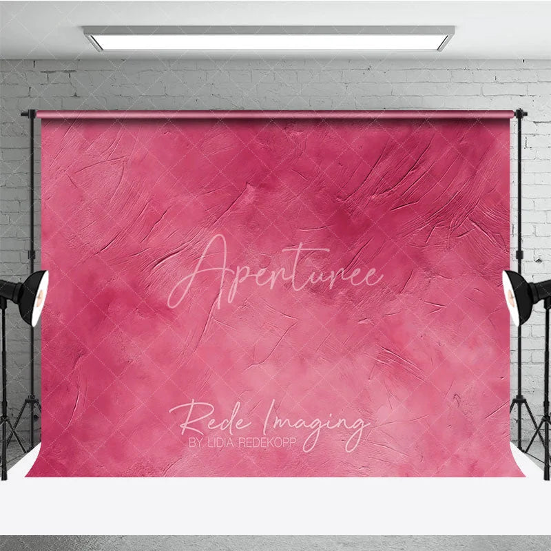 Aperturee - Aperturee Vibrant Fuchsia Pink Textured Photography Backdrop Abstract Artistic Wall Decor for Professional Studio Shoots