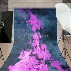 Aperturee - Aperturee Vibrant Magenta Pink and Dark Gray Abstract Textured Paint Stroke Sweep Backdrop Modern Artistic Photo Studio Decor