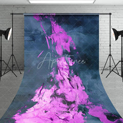 Aperturee - Aperturee Vibrant Magenta Pink and Dark Gray Abstract Textured Paint Stroke Sweep Backdrop Modern Artistic Photo Studio Decor