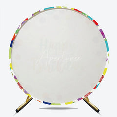 Aperturee - Aperturee Vibrant Multi-color Glitter Confetti Happy Birthday Round Backdrop Festive Celebration Party Decoration