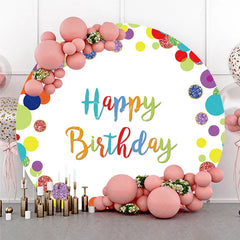 Aperturee - Aperturee Vibrant Multi-color Glitter Confetti Happy Birthday Round Backdrop Festive Celebration Party Decoration