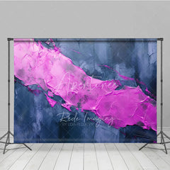 Aperturee - Aperturee Vibrant Pink and Deep Blue Abstract Textured Photography Backdrop Modern Art Studio Photo Prop for Portraits