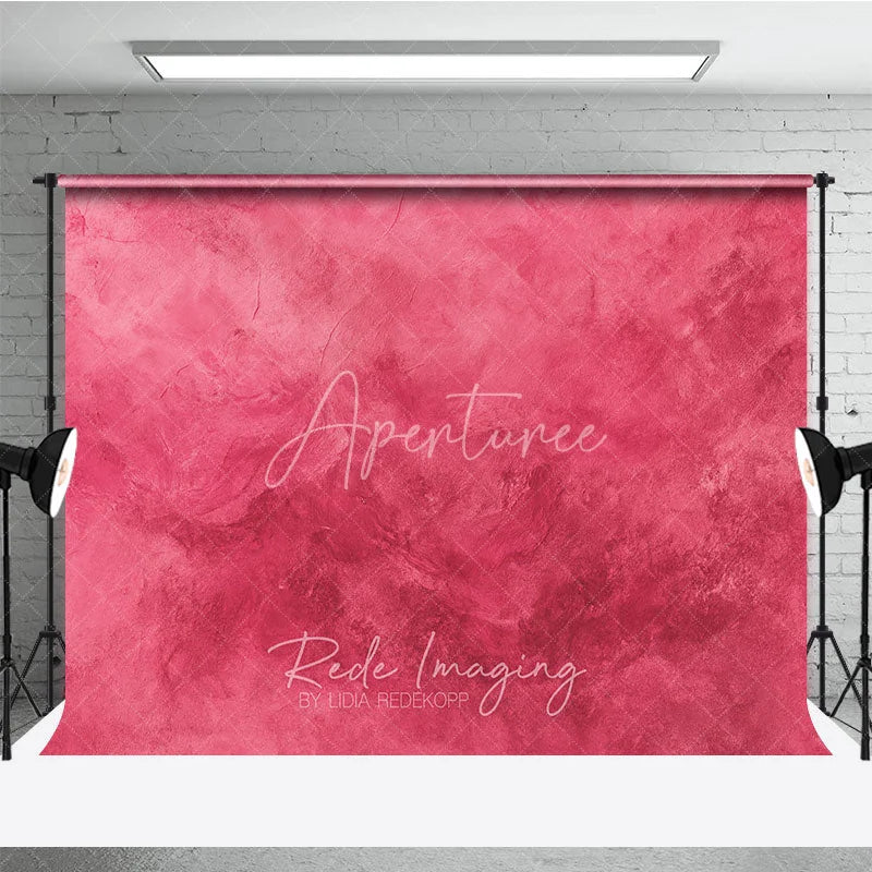 Aperturee - Aperturee Vibrant Pink and Magenta Textured Photography Backdrop Abstract Painterly Stucco Wall for Studio Shoots
