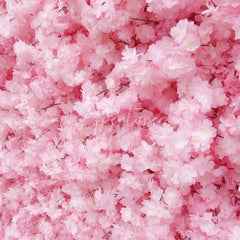 Aperturee - Aperturee Vibrant Pink Cherry Blossom Artificial Flower Wall Elegant Wedding Party and Baby Shower Photo Decor
