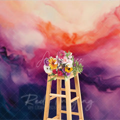 Aperturee - Aperturee Vibrant Pink Purple Orange Teal Abstract Fluid Art Photography Backdrop Artistic Dreamy Studio Background