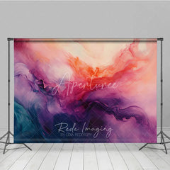 Aperturee - Aperturee Vibrant Pink Purple Orange Teal Abstract Fluid Art Photography Backdrop Artistic Dreamy Studio Background
