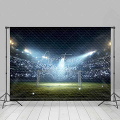 Aperturee - Aperturee Vibrant Soccer Stadium Backdrop for Sports Photography Night Game Theme Bright Lights Goal