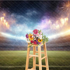 Aperturee - Aperturee Vibrant Sports Stadium Backdrop with Night Sky Celebration Grand Event Photography Background