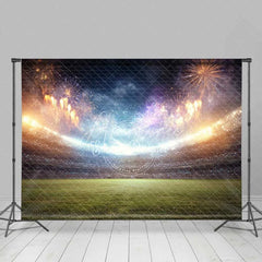 Aperturee - Aperturee Vibrant Sports Stadium Backdrop with Night Sky Celebration Grand Event Photography Background