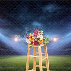 Aperturee - Aperturee Vibrant Sports Stadium Night Game Backdrop Professional Football Field Photography Background Event Party Decor