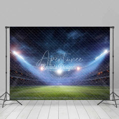 Aperturee - Aperturee Vibrant Sports Stadium Night Game Backdrop Professional Football Field Photography Background Event Party Decor