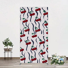 Aperturee - Aperturee Vintage Abstract Red Cherry Birthday Rectangle Backdrop