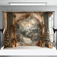 Aperturee - Aperturee Vintage Art Painting Wall Trees Christmas Backdrop