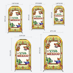 Aperturee - Aperturee Vintage Cactus Skull Viva Mexico Party Arch Backdrop