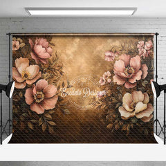 Aperturee Aperturee Vintage Floral Oil Painting Photography Backdrop Dark Academia Style with Muted Pink Peonies Moody Still Life Prop