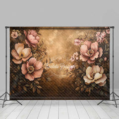 Aperturee Aperturee Vintage Floral Oil Painting Photography Backdrop Dark Academia Style with Muted Pink Peonies Moody Still Life Prop