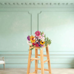 Aperturee - Aperturee Vintage Mint Accent Wall Chair Vase Photo Backdrop